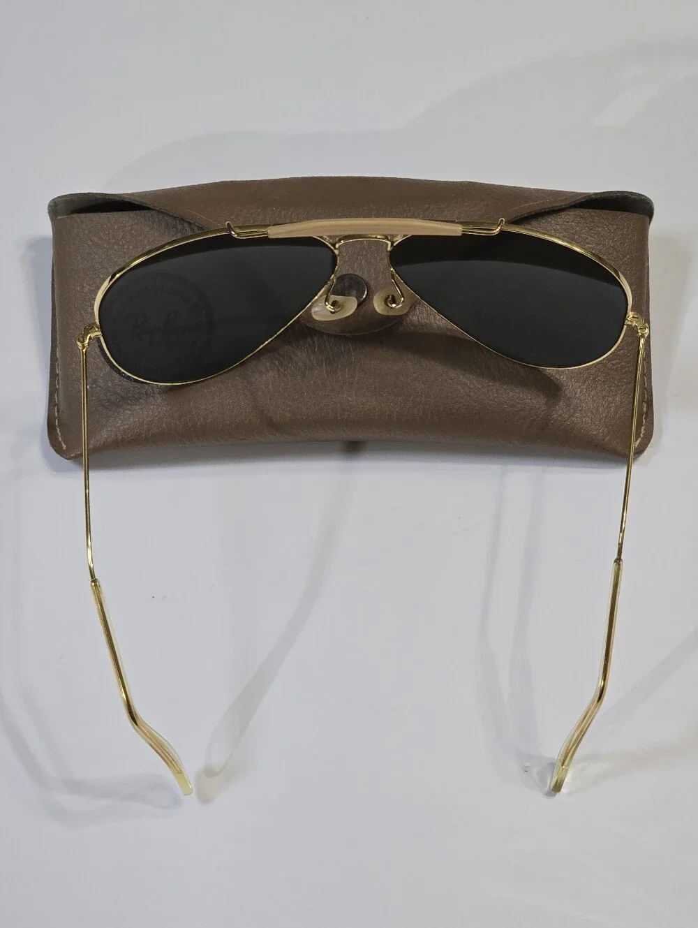 Vintage 60s Ray-Ban Men’s Gold Aviator Sunglasses 62[]14
